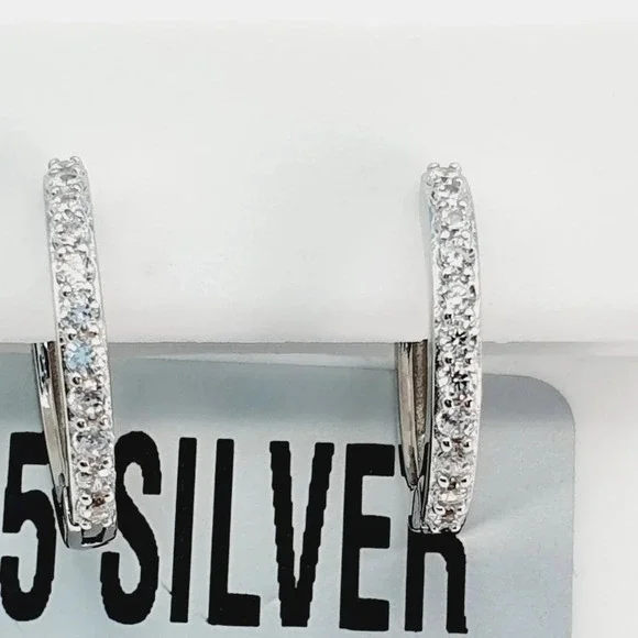 "925 Sterling Silver Cubic Zirconia Earrings, U19254900 - Picture 4 of 10